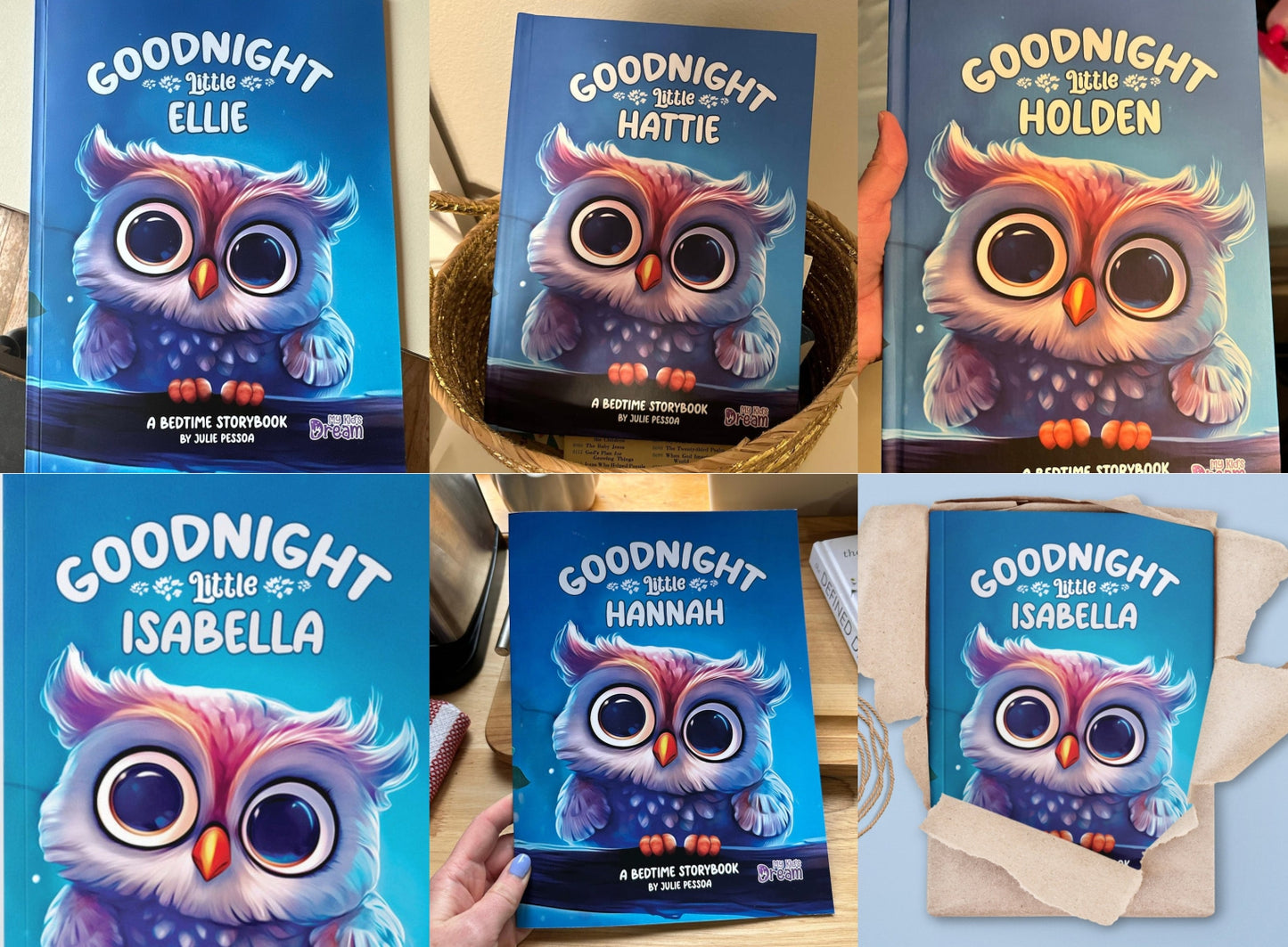 Personalized Children's Book, Goodnight Little Name with Cute Animals.