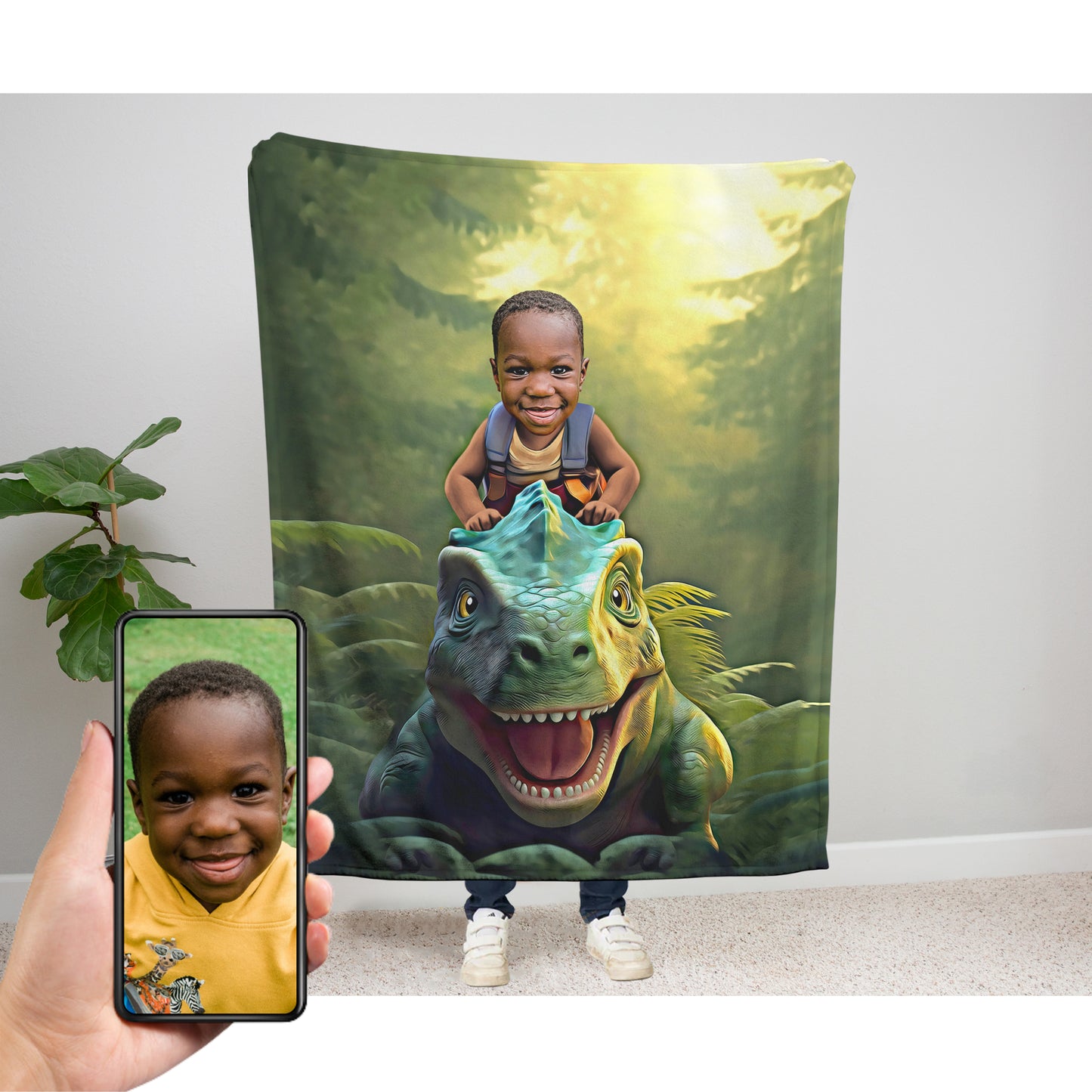 The Baby T-Rex Rider Blanket