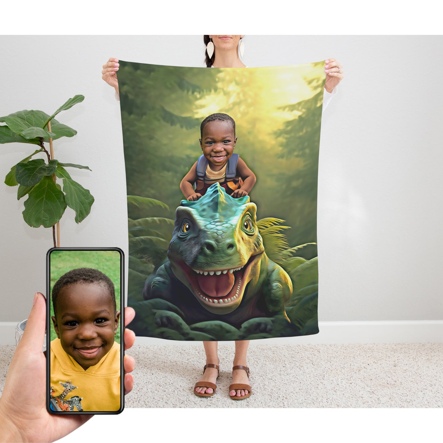 The Baby T-Rex Rider Blanket