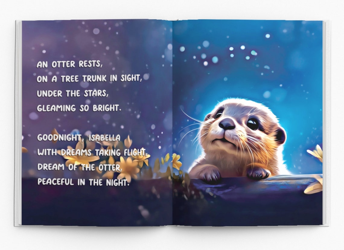 Personalized Children's Book, Goodnight Little Name with Cute Animals.