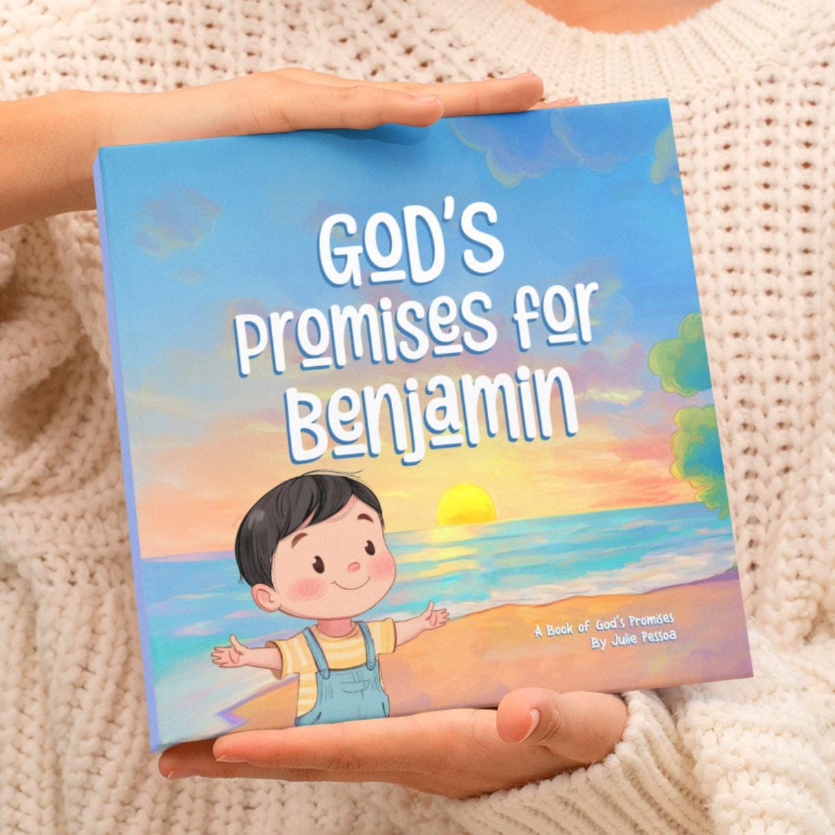 Personalized God's Promises Baptism Book, Christening Gift for Boys or Girls with Bible Verses