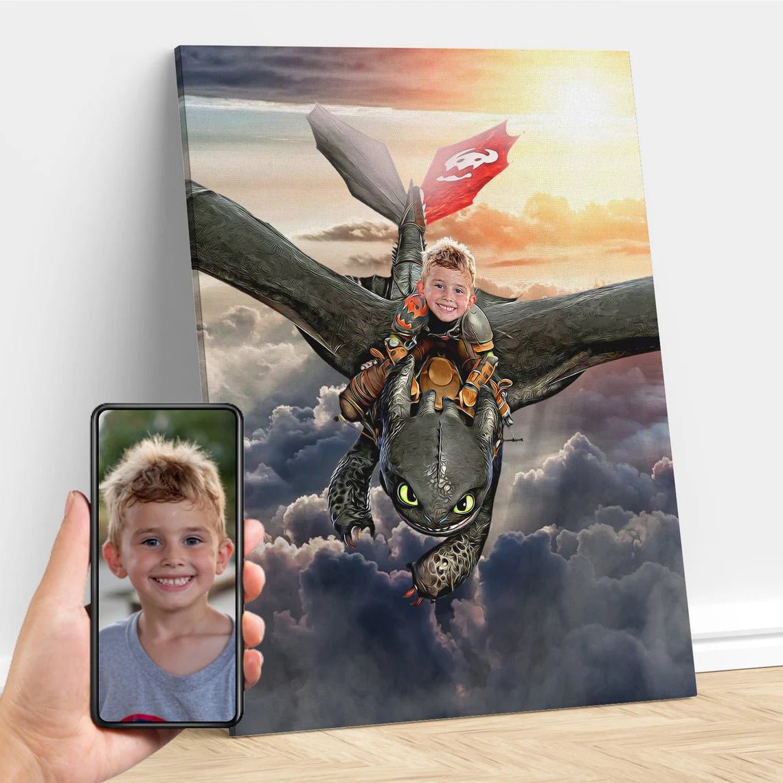 The Black Dragon Rider Custom Gift For Kids at My Kid's Dream mykidsdream.com