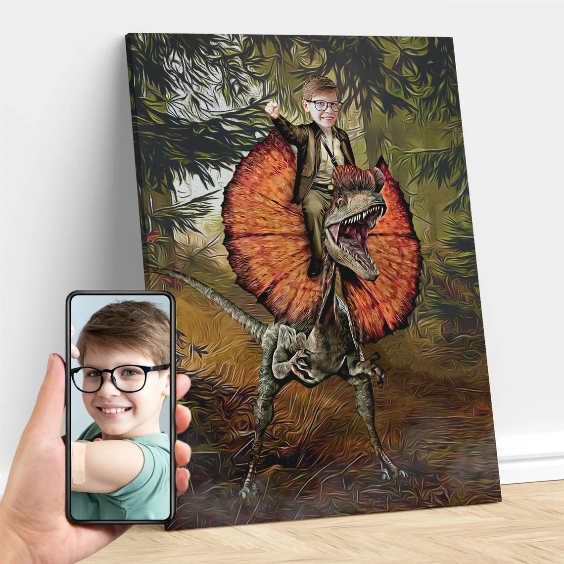 The Dilophosaurus Rider Custom Gift For Kids at My Kid's Dream mykidsdream.com