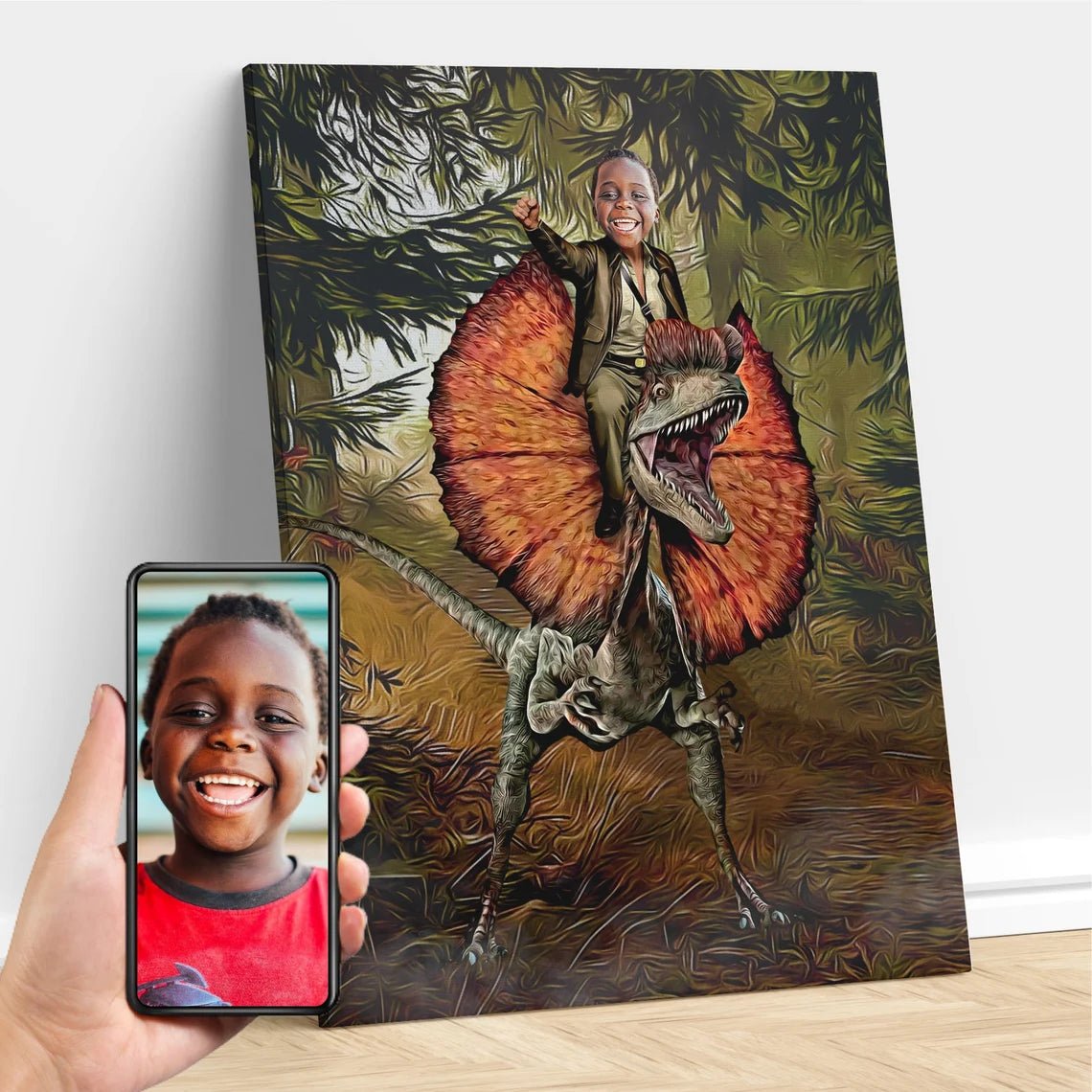 The Dilophosaurus Rider Custom Gift For Kids at My Kid's Dream mykidsdream.com