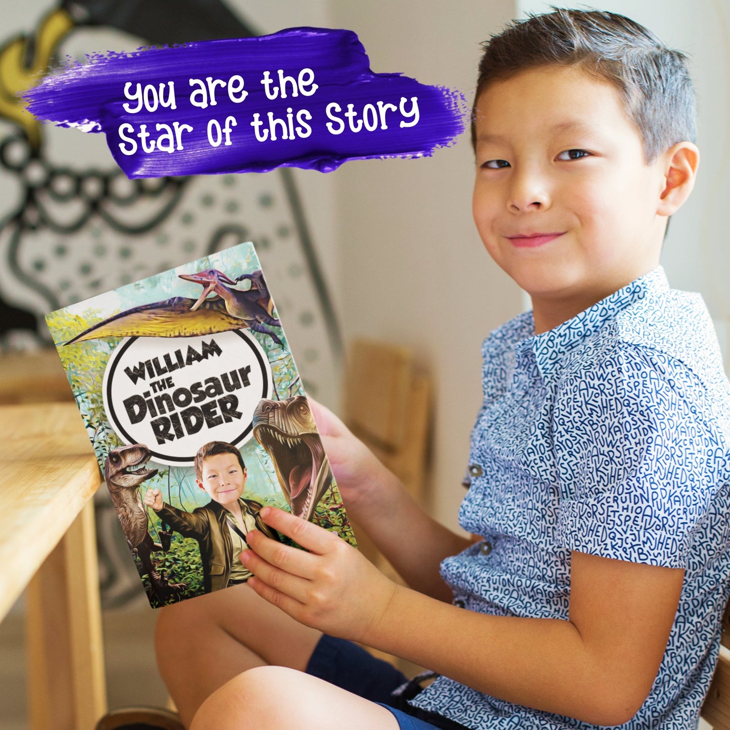 The Dinosaur Rider, Personalized Children's Book Custom Gift For Kids at My Kid's Dream mykidsdream.com