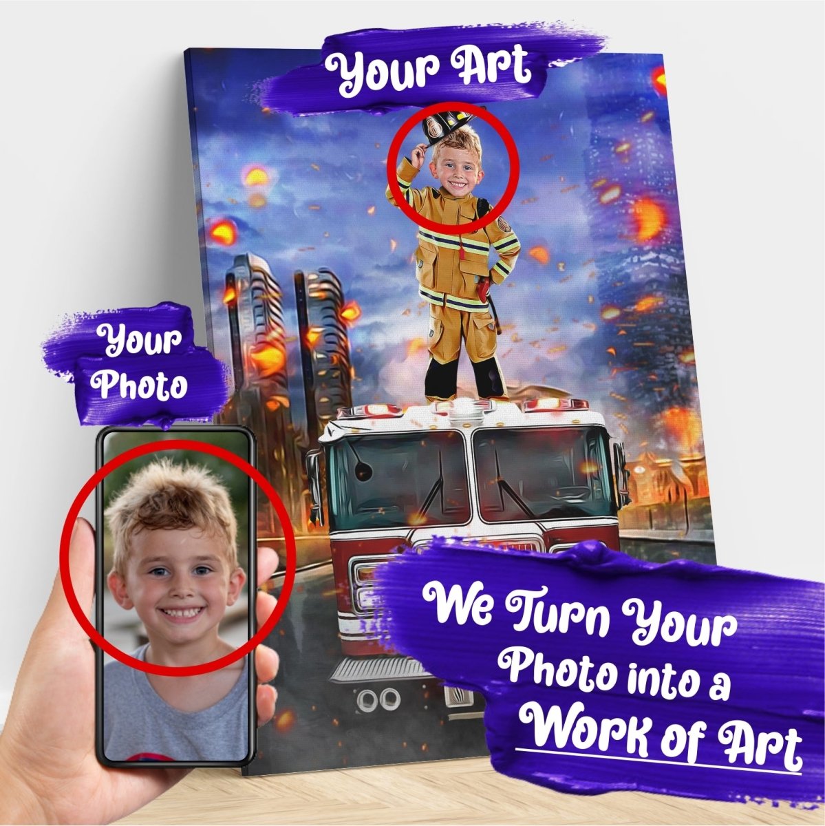 The Firefighter Custom Gift For Kids at My Kid's Dream mykidsdream.com