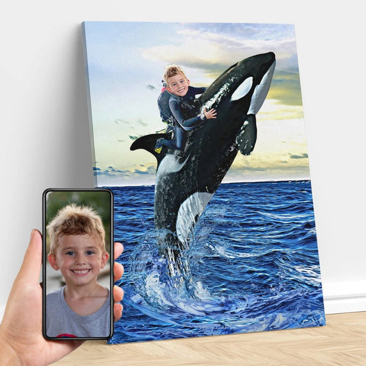 The Killer Whale (Orca) Rider Custom Gift For Kids at My Kid's Dream mykidsdream.com