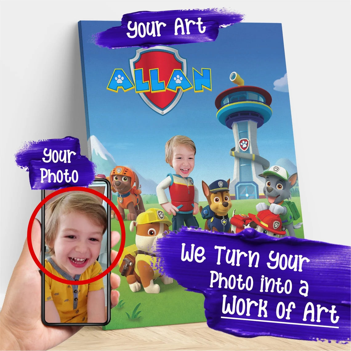The Paw Patrol Team Custom Gift For Kids at My Kid's Dream mykidsdream.com