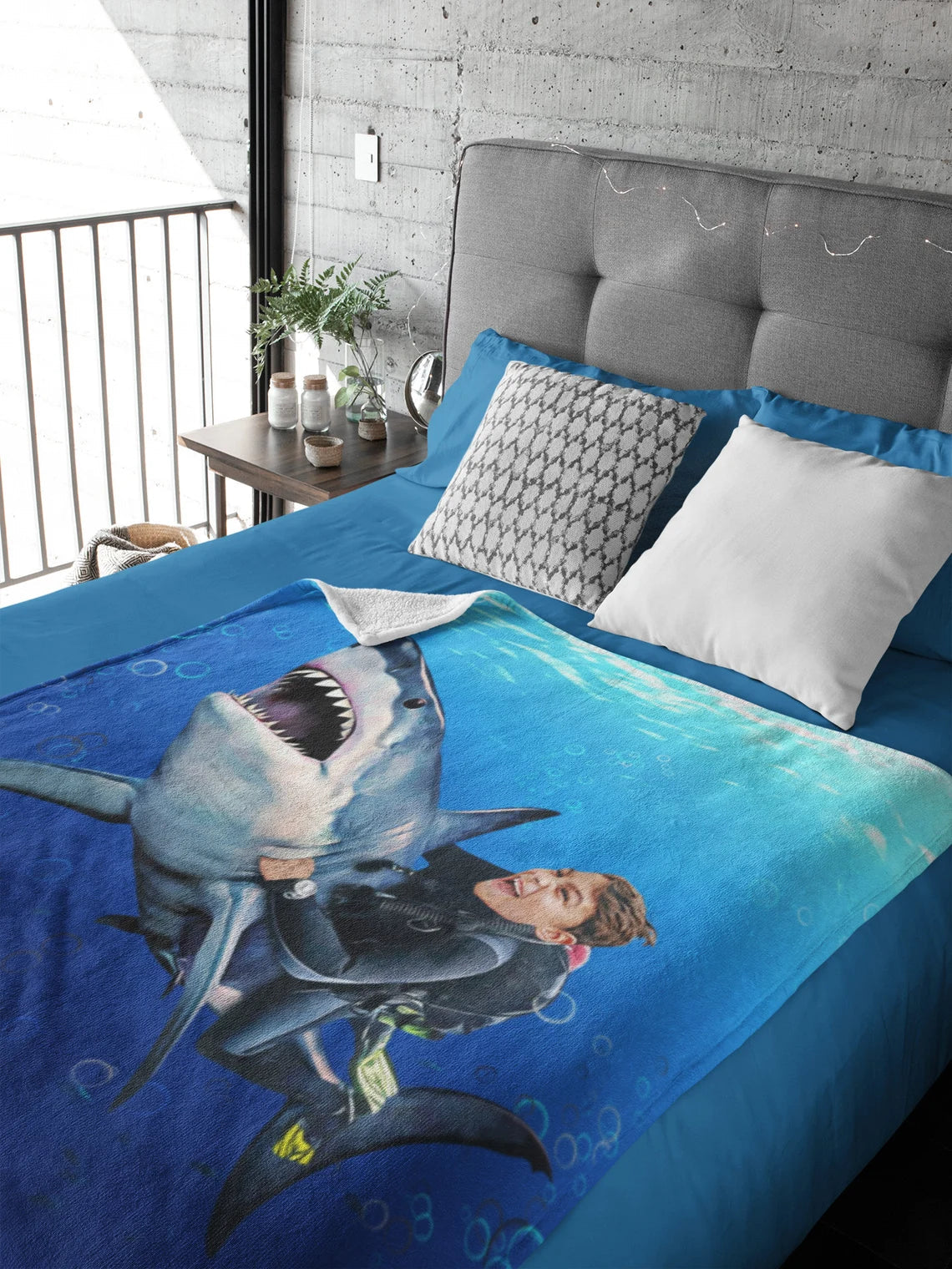 The Shark Rider Blanket Custom Gift For Kids at My Kid's Dream mykidsdream.com