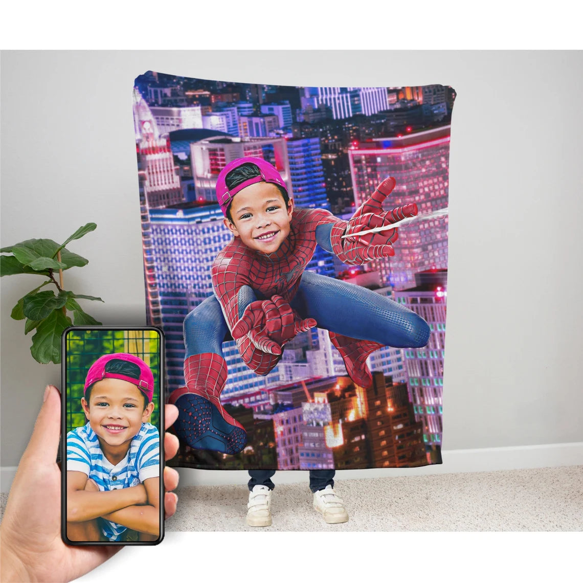 Personalized discount spiderman blanket