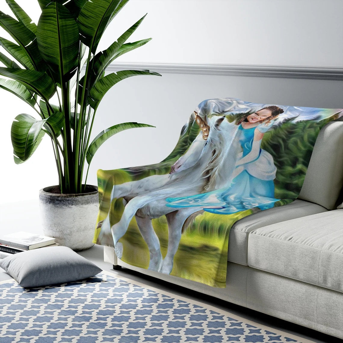 The Unicorn Rider Blanket Custom Gift For Kids at My Kid's Dream mykidsdream.com