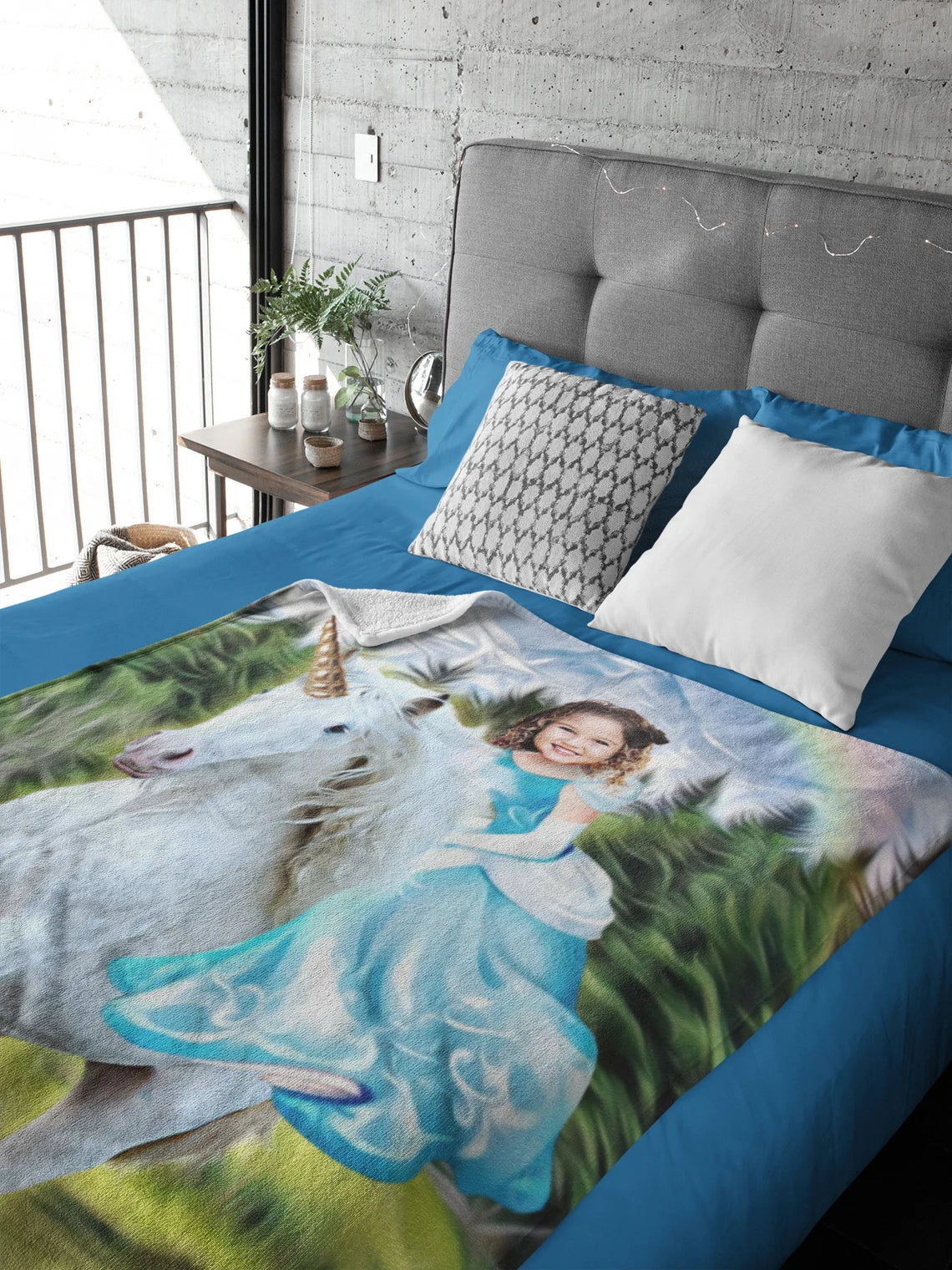 The Unicorn Rider Blanket Custom Gift For Kids at My Kid's Dream mykidsdream.com
