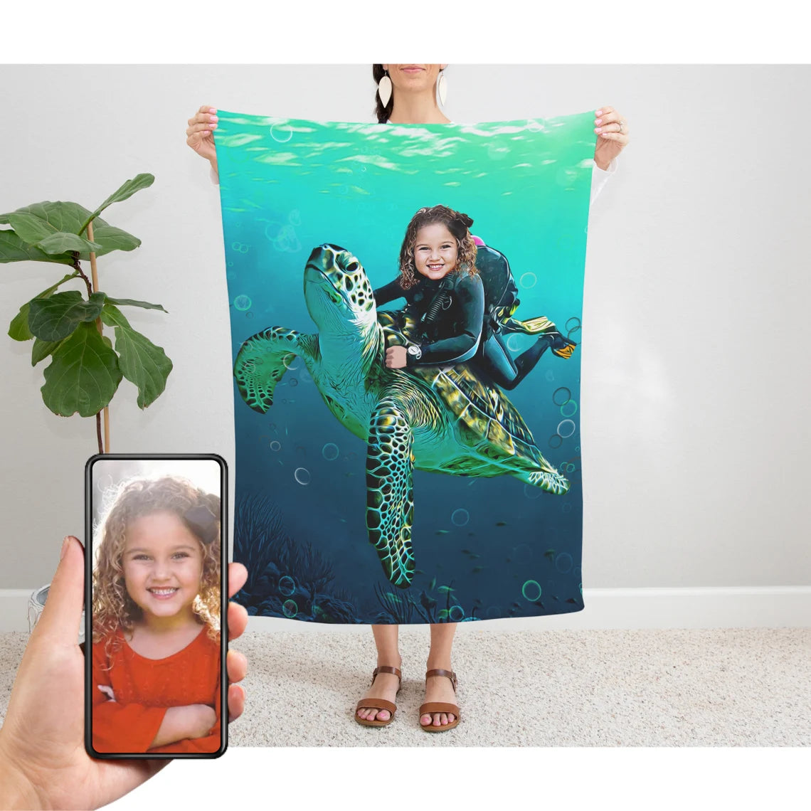 The Sea Turtle Rider Blanket