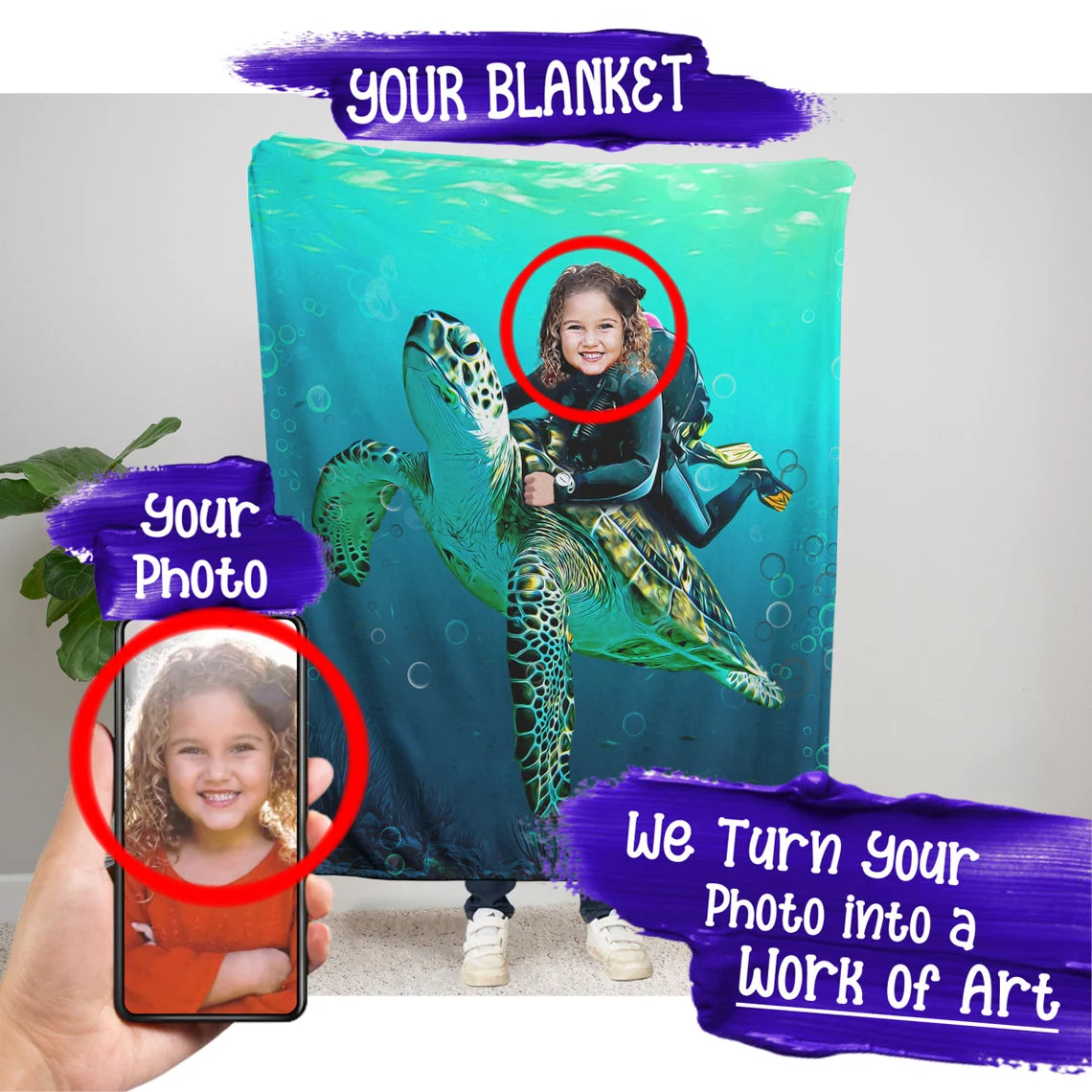 The Sea Turtle Rider Blanket