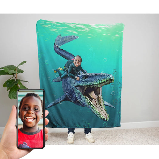 The Mosasaurus Rider Blanket