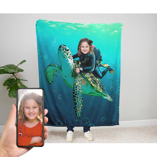 The Sea Turtle Rider Blanket