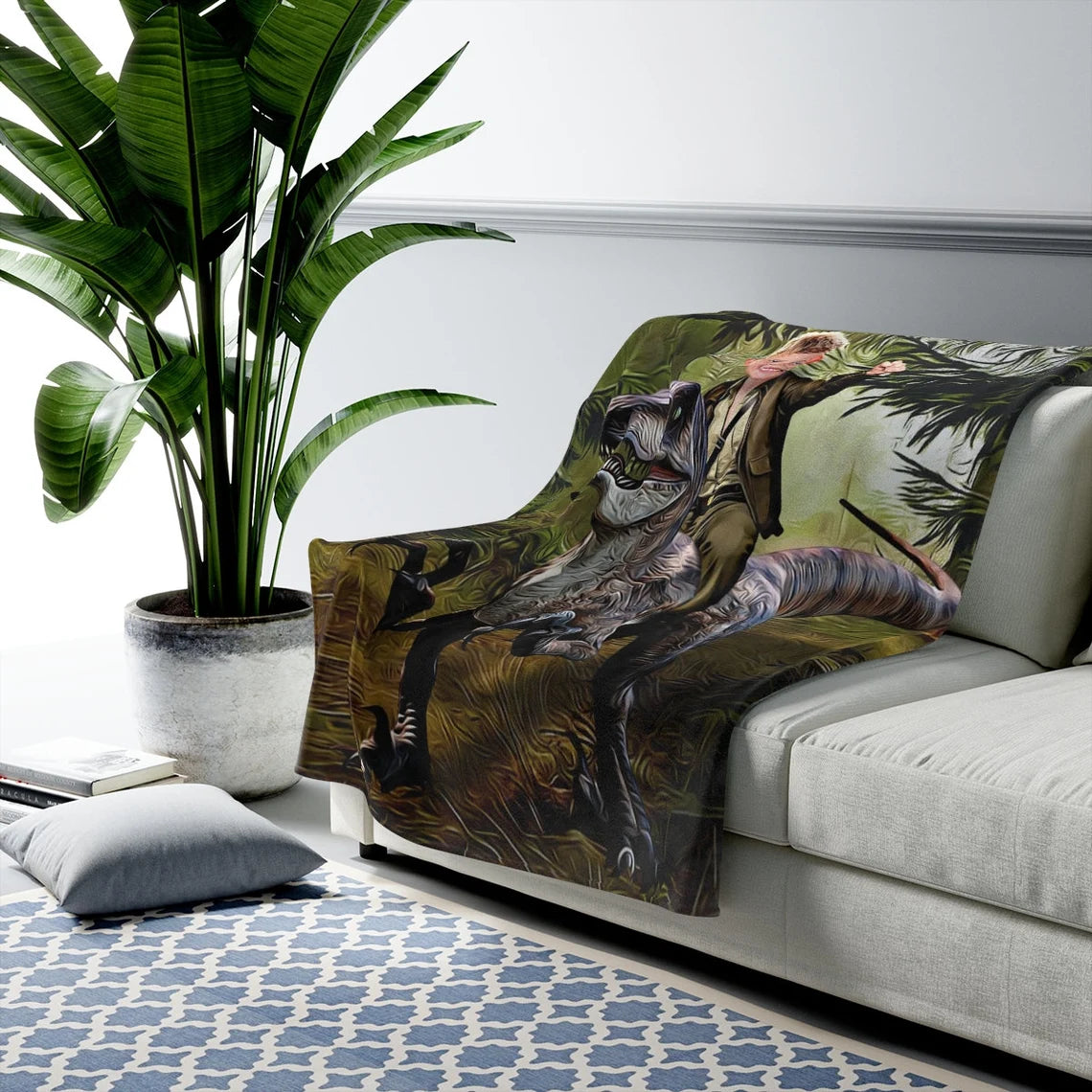 The Velociraptor Rider Blanket