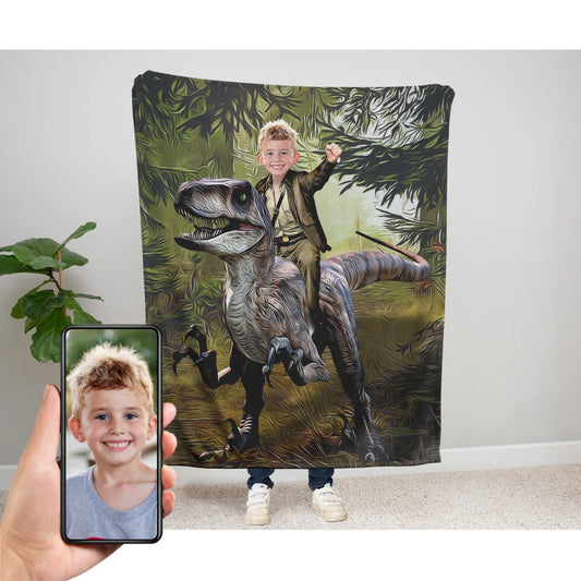 The Velociraptor Rider Blanket