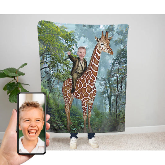 The Giraffe Rider Blanket