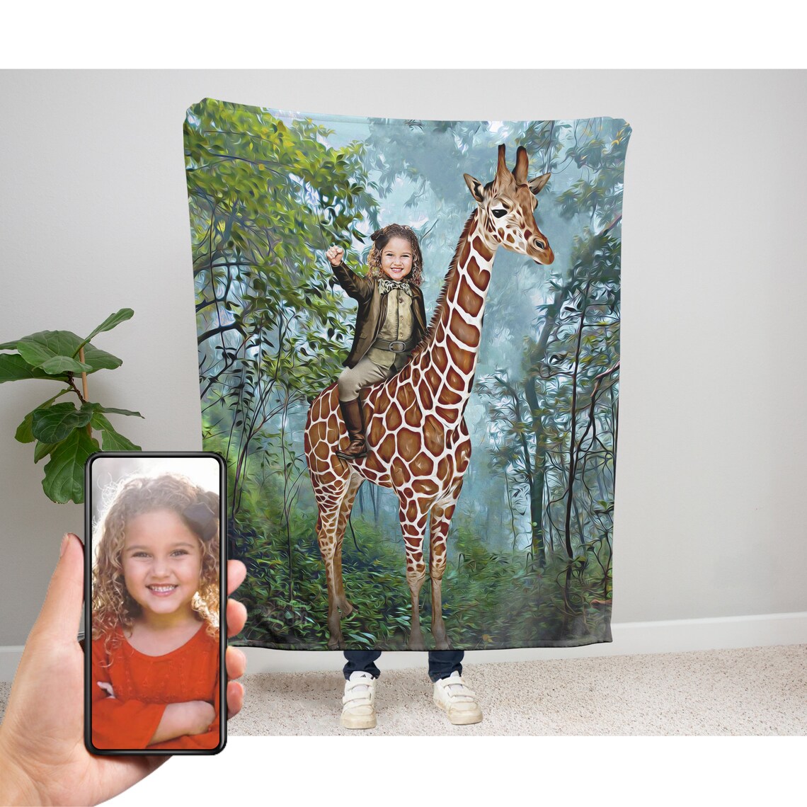The Giraffe Rider Blanket