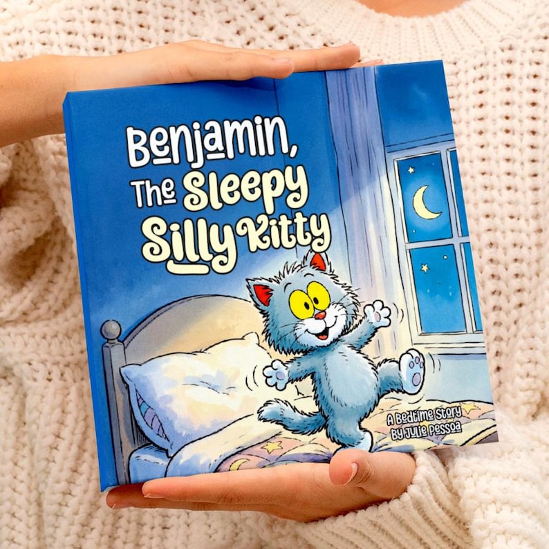 Silly Sleepy Kitty, Personalized Bedtime Story Book