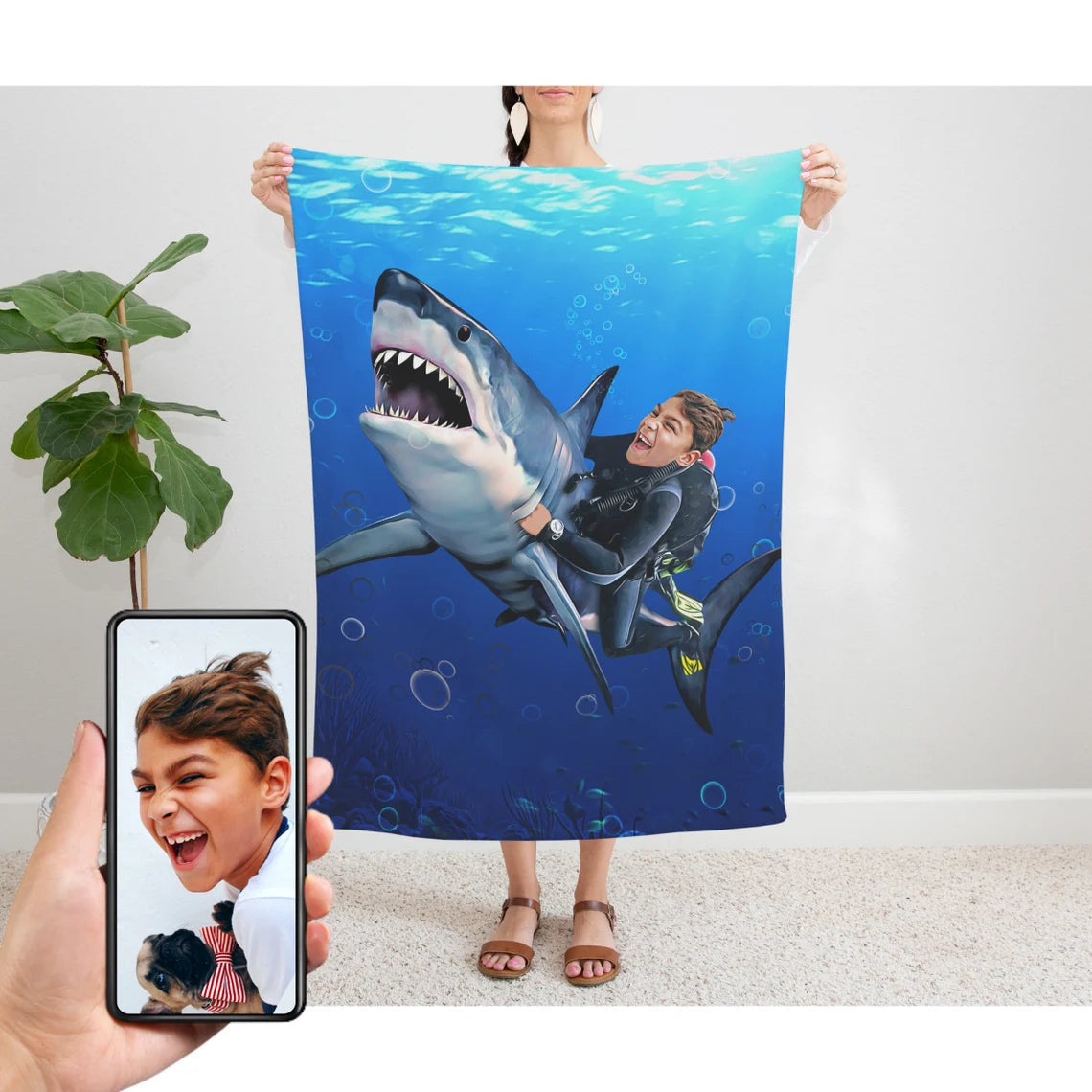 The Shark Rider Blanket – My Kid's Dream
