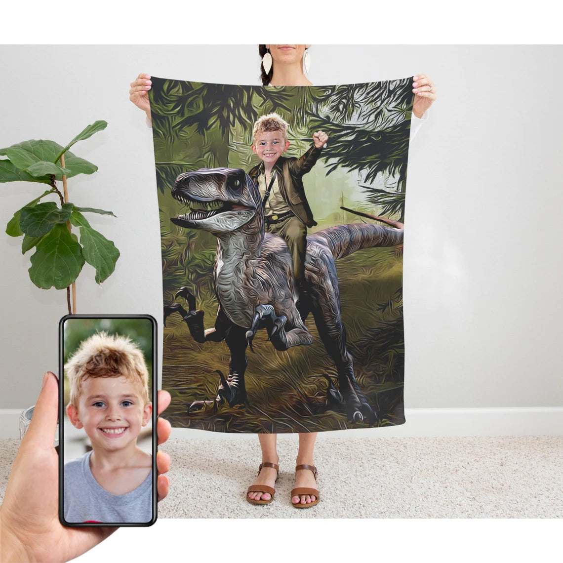 The Velociraptor Rider Blanket